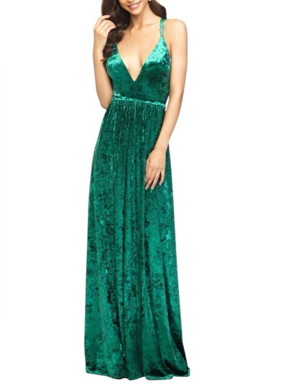 Madison James Forma/Bridesmaid Deep Forest Green Velvet Evening Dress Size 2